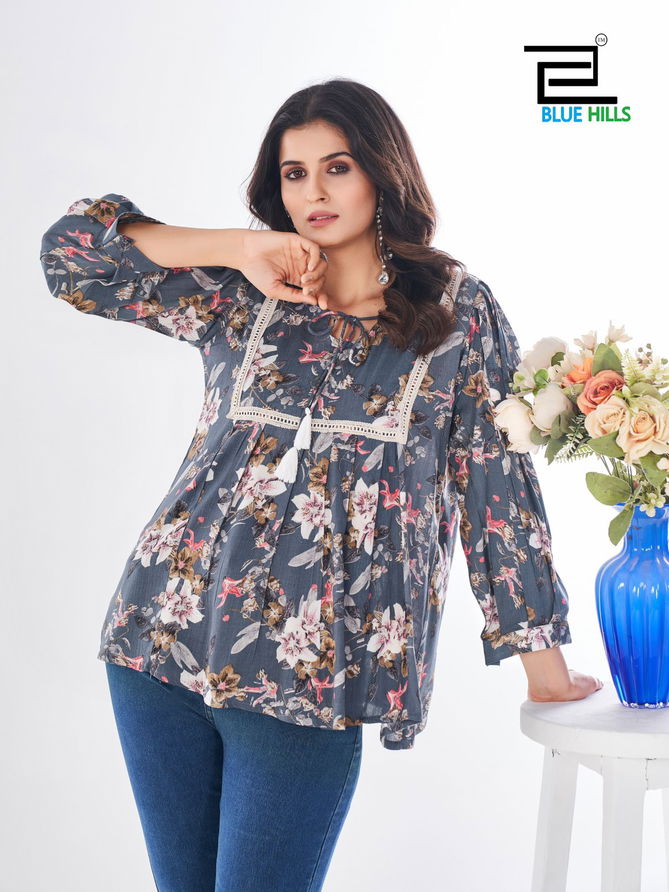 Cappuccino Vol 3 By Blue Hills Rayon Printed Ladies Top Wholesale Shop In Surat